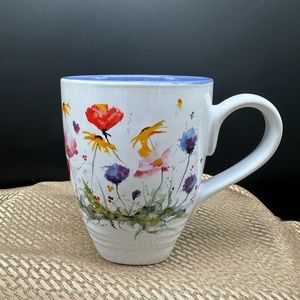 DEMDACO Dean Crouser Wildflowers Watercolor Ceramic Stoneware Tea Coffee Mug